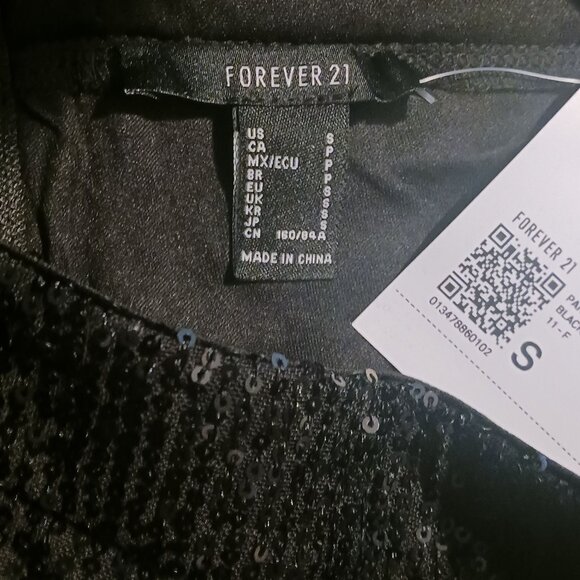 NEW Black Sequin High-Rise Wide-Leg Pants Size S‎ Back Zipper - Picture 10 of 11